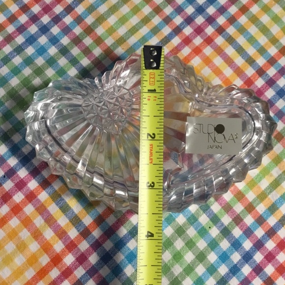 Vintage Studio Nova Crystal Covered "Heart to Heart" Jewelry Box Japan NIB - Picture 6 of 7